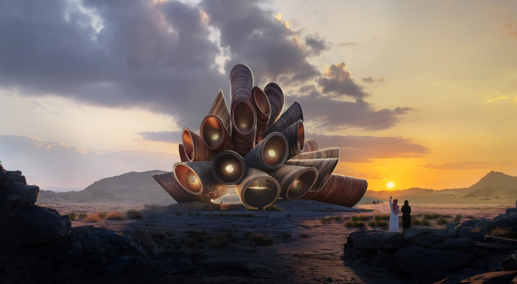 沙漠星空下的奇幻建築「AlUla Manara」！海澤維克以螺旋幾何造型，打造沙烏地阿拉伯古城天文旅遊中心