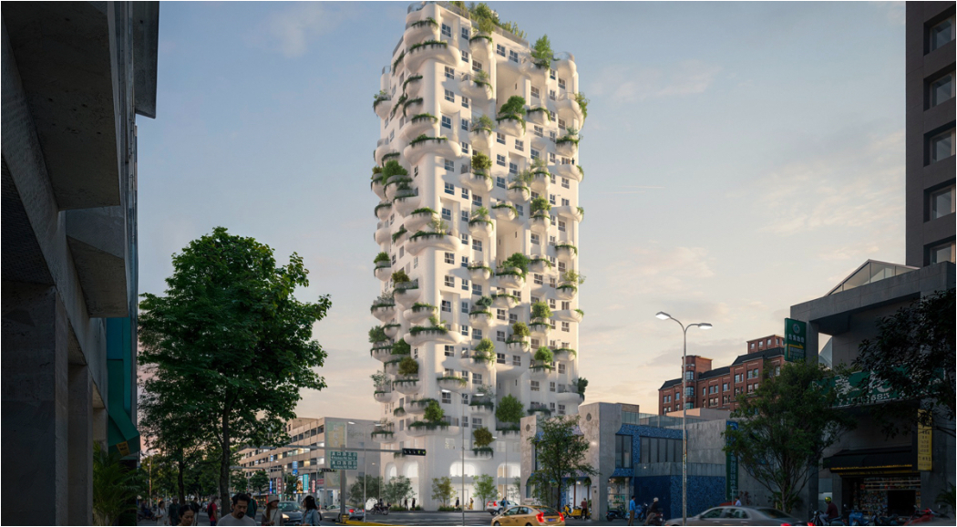 MVRDV住宅新作在台中！以高第建築為靈感，結合柔和曲線、錯落綠意陽台造「城市綠洲」