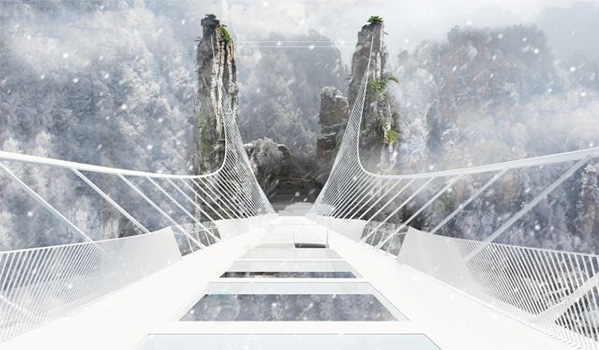 懸空橫跨張家界 全球最長玻璃空橋帶你探仙境