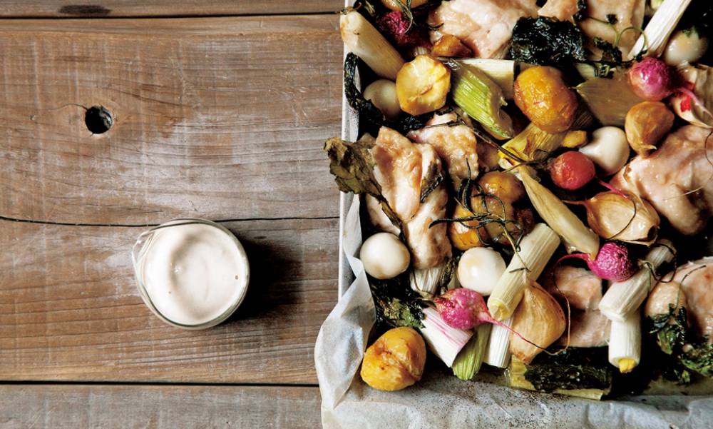 櫻桃蘿蔔十分粉嫩可愛！雞胸肉 × 長蔥× 櫻桃蘿蔔