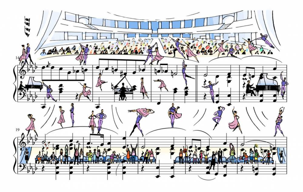 音符動起來了！俄羅斯插畫家為五線譜畫上創意故事_01