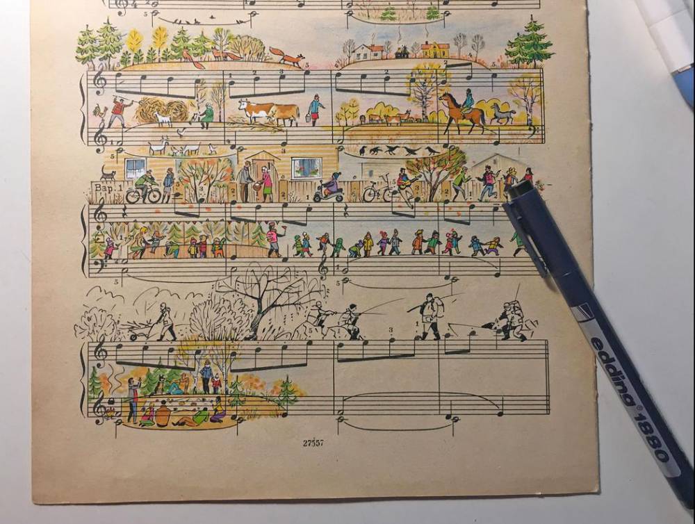 音符動起來了！俄羅斯插畫家為五線譜畫上創意故事_08