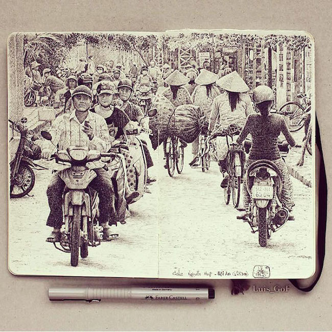 前航空工程師超細膩手繪紀錄環遊世界！裝滿12本Moleskine筆記的旅行藝術！9