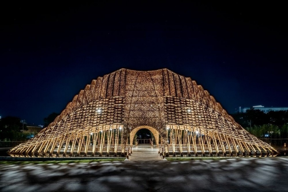 入圍2018世界建築獎!2018台中花博「竹跡館」以南投竹山竹材打造如中央山脈層疊的竹建築