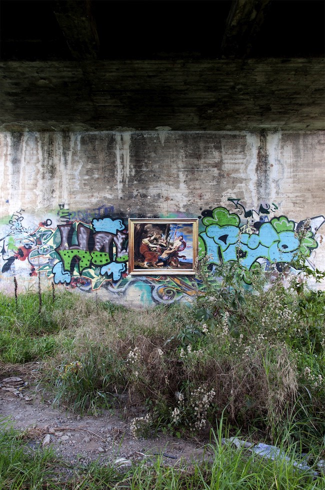 彷彿走錯空間的珍貴名畫再塗鴉