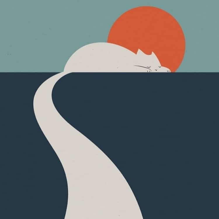 躲貓貓藝術!馬來西亞插畫家「貓咪風景」讓貓皇結合浮世繪、日出、山巒等景致_11 躲貓貓藝術!馬來西亞插畫家「貓咪風景」讓貓皇結合浮世繪、日出、山巒等景致_11