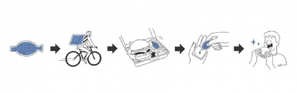 日本魚型醬油瓶新用途！#SafeHandFish藍瓶蓋版本改裝防疫用抗菌液、免費提供多家餐廳使用