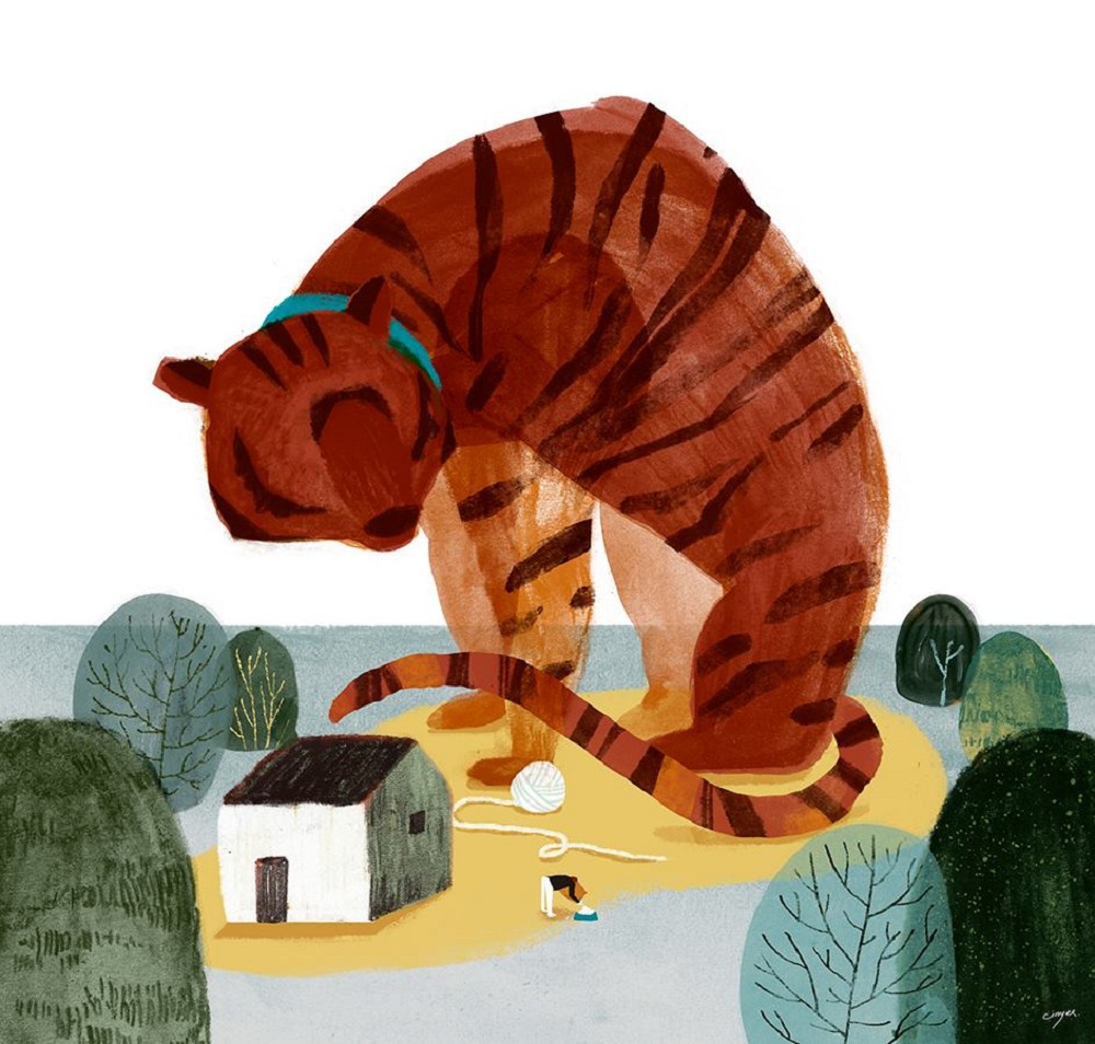 宛如踏進奇幻世界！台灣插畫家Cinyee Chiu筆下結合水彩、水墨、拼貼的繽紛畫風04