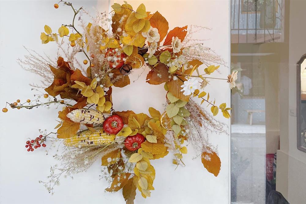 11.暖色系聖誕花圈