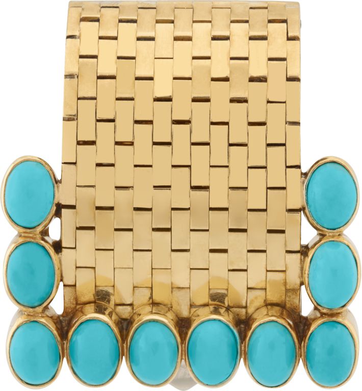 Ludo胸針，1936年，黃K金、綠松石，Heritage典藏系列(44210)