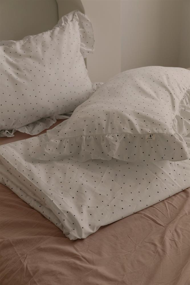 hoiA’ROOM浪漫點點荷葉枕套被套三件組_被套枕套