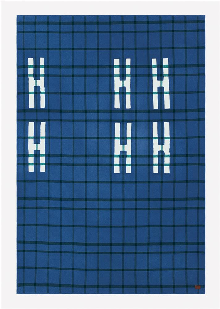 Clamp Dye 系列披毯_Plaid Clamp Dye photo Studio des fleurs®Hermes2020_04C