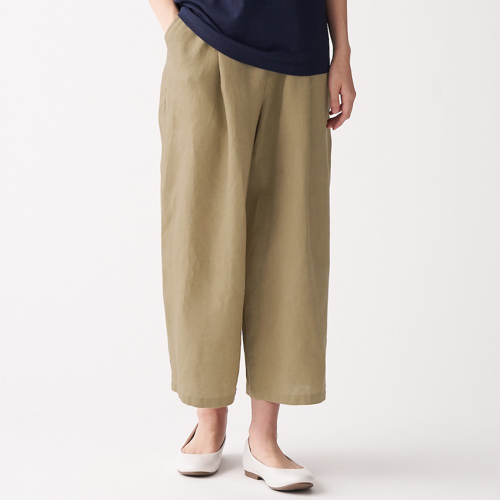 2020無印熱銷女法國亞麻寬擺褲，1,390元 (1)