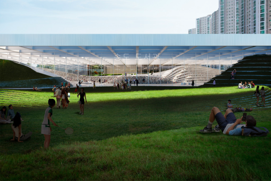 「韓國仁川松島國際都市新公共圖書館設計國際競賽」第三名