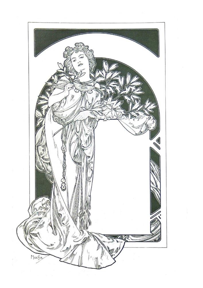 慕夏作品著色畫線上免費下載！「Colour your own Mucha」中感受唯美線條魅力02