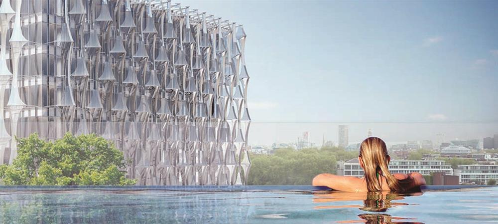 英國倫敦九榆樹區「使館花園」全球首座透明高空泳池_04 英國倫敦九榆樹區「使館花園」全球首座透明高空泳池_04