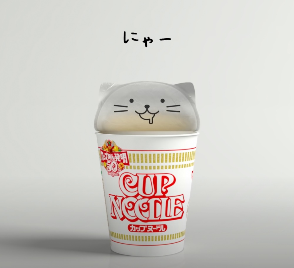日清泡麵貓耳杯蓋設計01