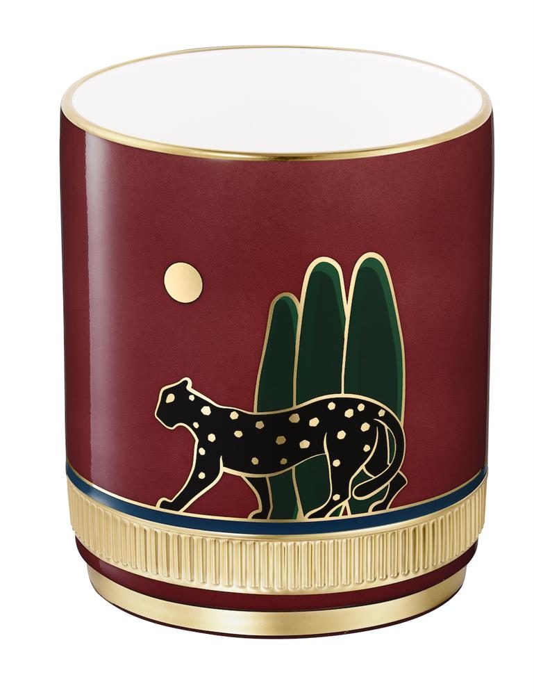 Panthère de Cartier美洲豹陶瓷罐，小型款-紅色