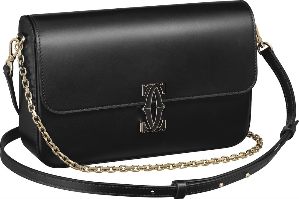 02.Double C de Cartier鍊帶肩揹包小型款-黑色