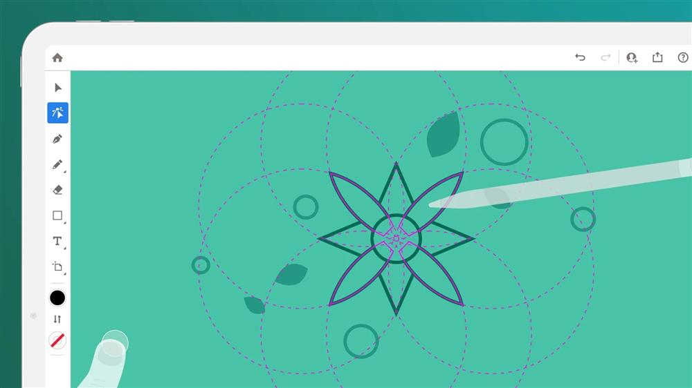 【新聞圖片7】物件混合功能可於數種顏色和形狀之間轉換，融合不同形狀並創造出深度的錯覺。