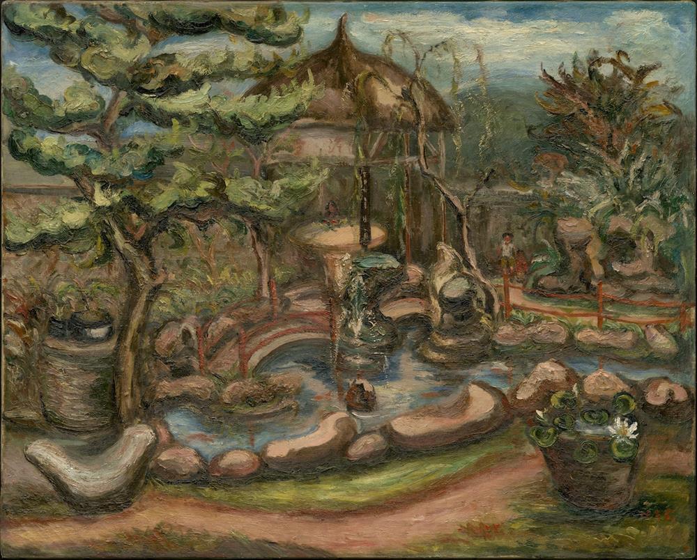 10. 陳澄波，《琳瑯山閣》，1935，油彩、畫布，73.0 x 91.0 cm，私人收藏