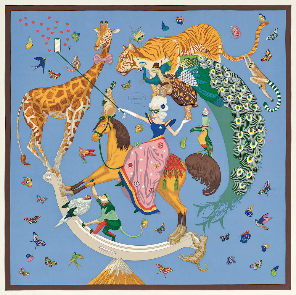 36.“Hermès Story”圖紋印花斜紋真絲方巾(90 x 90 公分)_NT$ 16,200 36.“Hermès Story”圖紋印花斜紋真絲方巾(90 x 90 公分)_NT$ 16,200