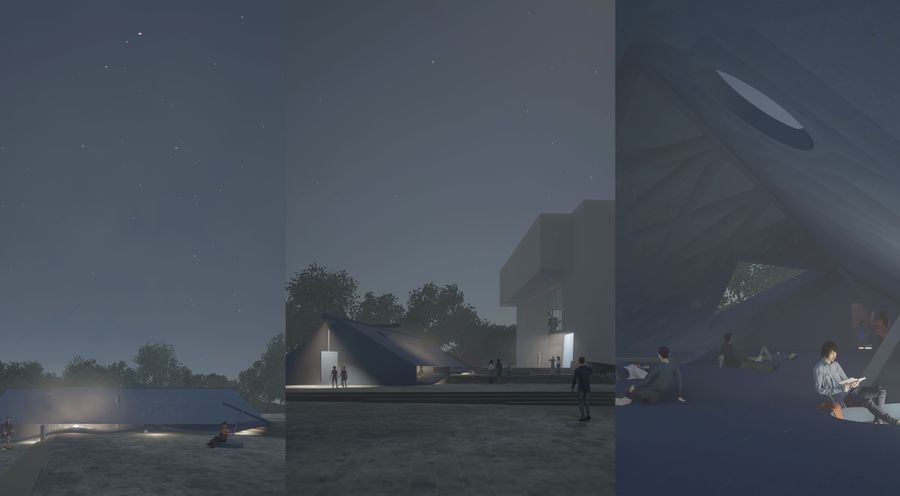 02_《藍屋Blue House》夜間示意圖，「藍屋 Blue House」團隊提供。