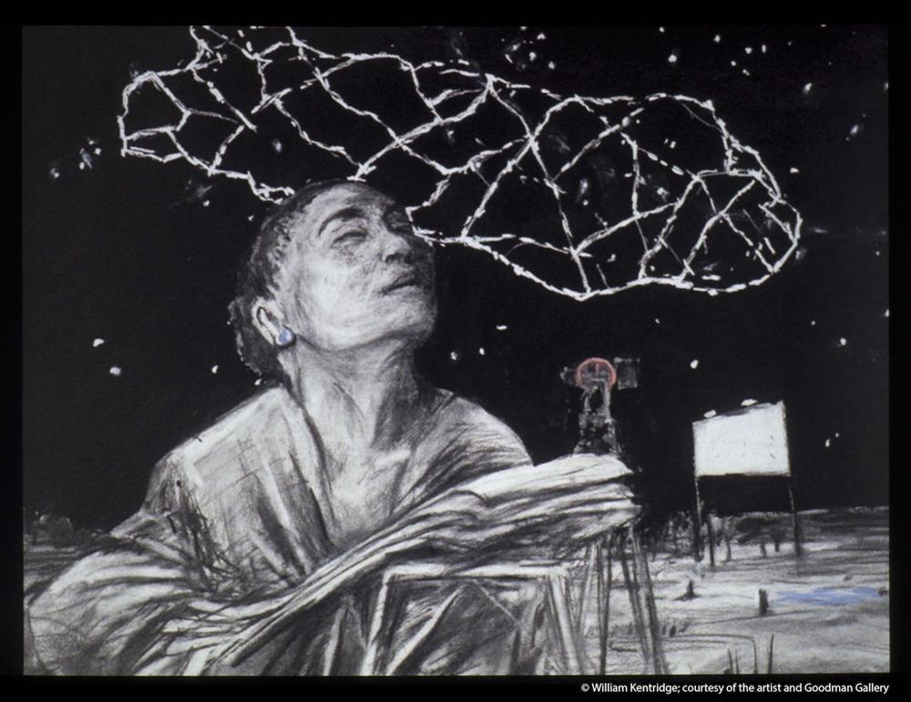 3_素描投影系列《放逐的菲利克斯》(Felix in Exile,1994)© William Kentridge_ courtesy of the artist and Goodman Gallery 3_素描投影系列《放逐的菲利克斯》(Felix in Exile,1994)© William Kentridge_ courtesy of the artist and Goodman Gallery