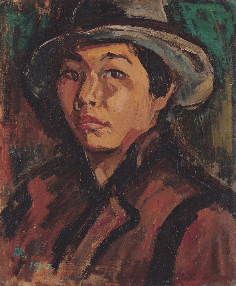 小檔2《自畫像》，1932，油彩、畫布，44.5× 36.5 公分。臺北市立美術館典藏