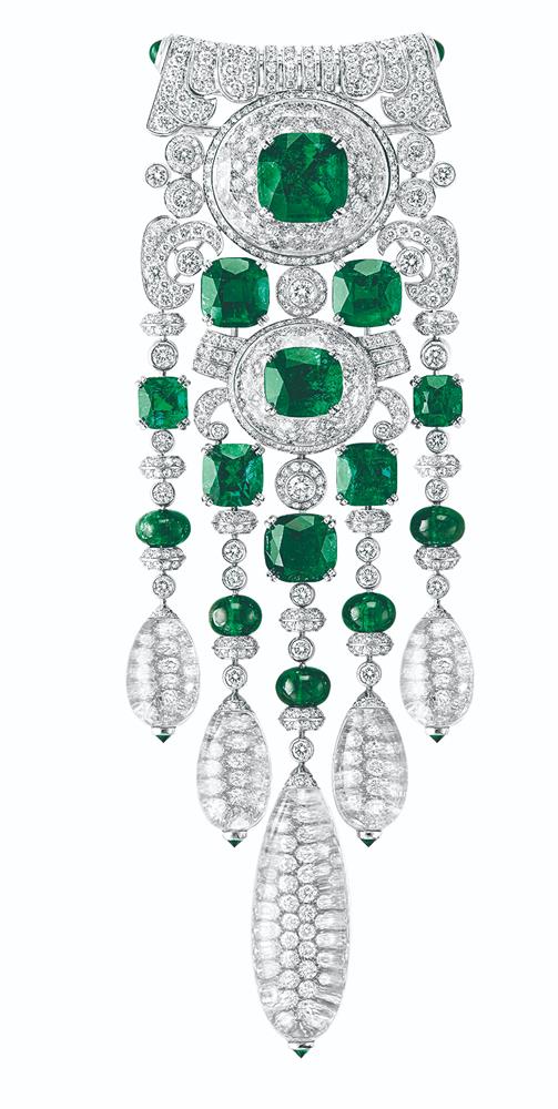BOUCHERON New Maharajah necklace, emeralds, diamonds, rock crystal, platinum and white gold (3) 拷貝 2