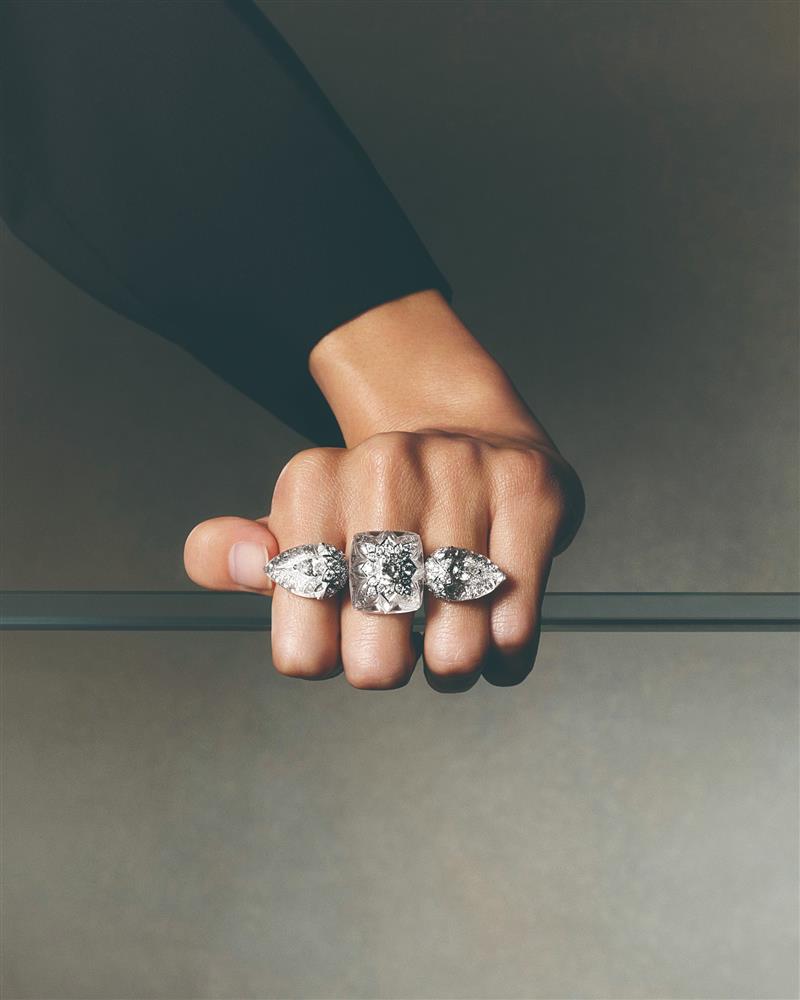 BOUCHERON_ Histoire de Style, New Maharajahs_New Padma Diamants and Cristal rings and New Maharani Cristal ring
