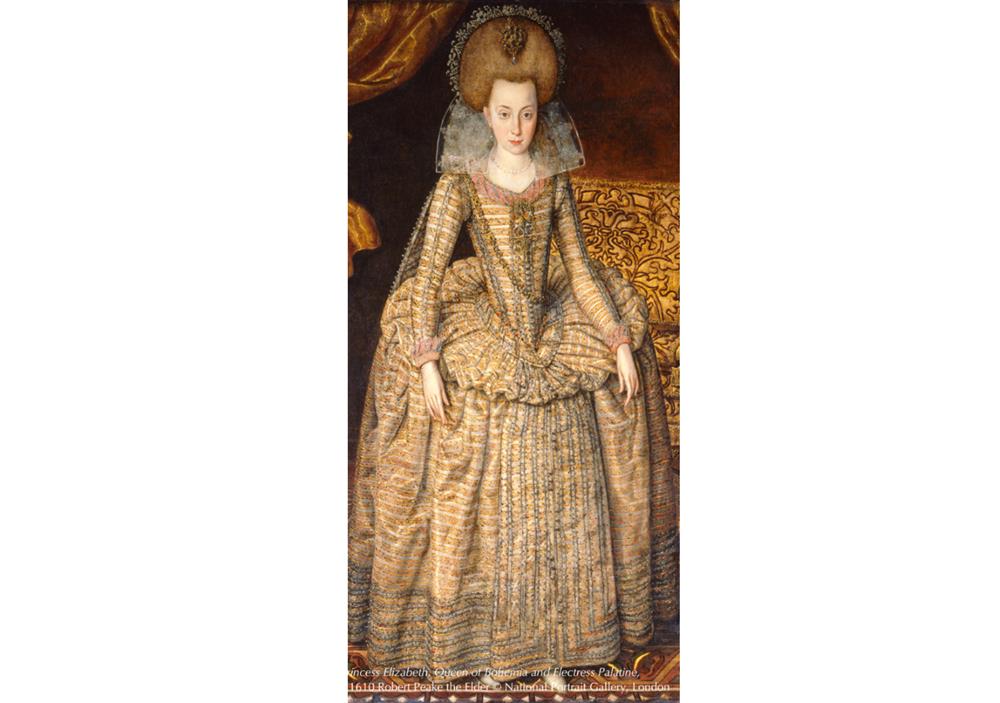 〈伊麗莎白公主，波西米亞王后暨普法爾茨選帝侯夫人〉，老羅伯特．皮克約1610創作。圖片版權：英國國家肖像藝廊。