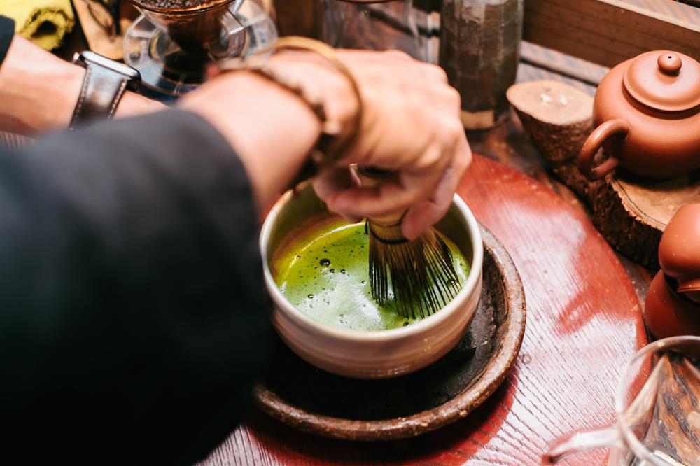 店內招牌的手刷抹茶 店內招牌的手刷抹茶