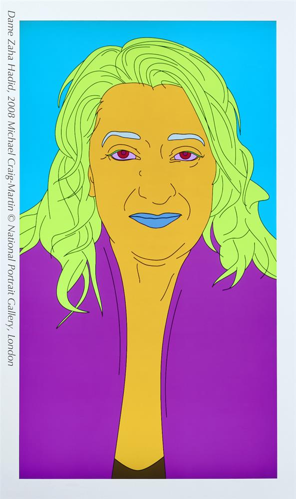 〈札哈．哈蒂女爵士〉，麥克．克雷格-馬丁於2008創作。圖片版權：英國國家肖像藝廊。-c