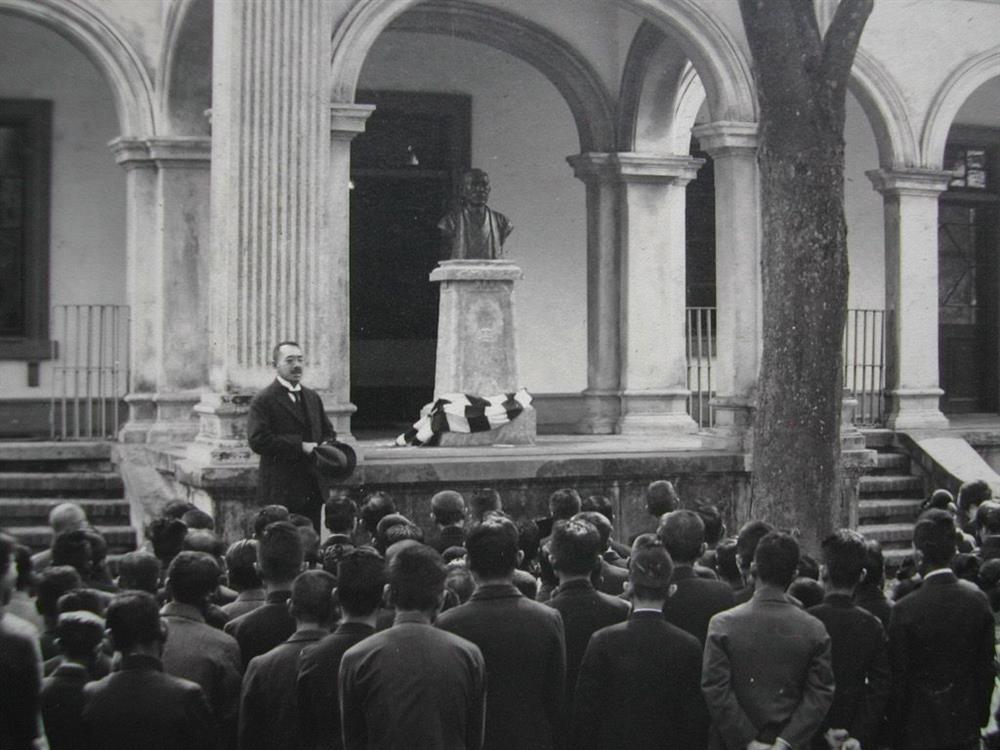 1929年山本悌二郎銅像於高雄橋仔頭糖廠揭幕-2（註明：陳明發老師提供）