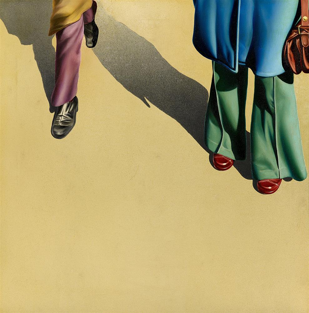 小檔北美館在夾縫中行走1010.	陳昭宏，《人行道-4》，1973，油彩、畫布，  91.5×91.5公分，劉太乃收藏。