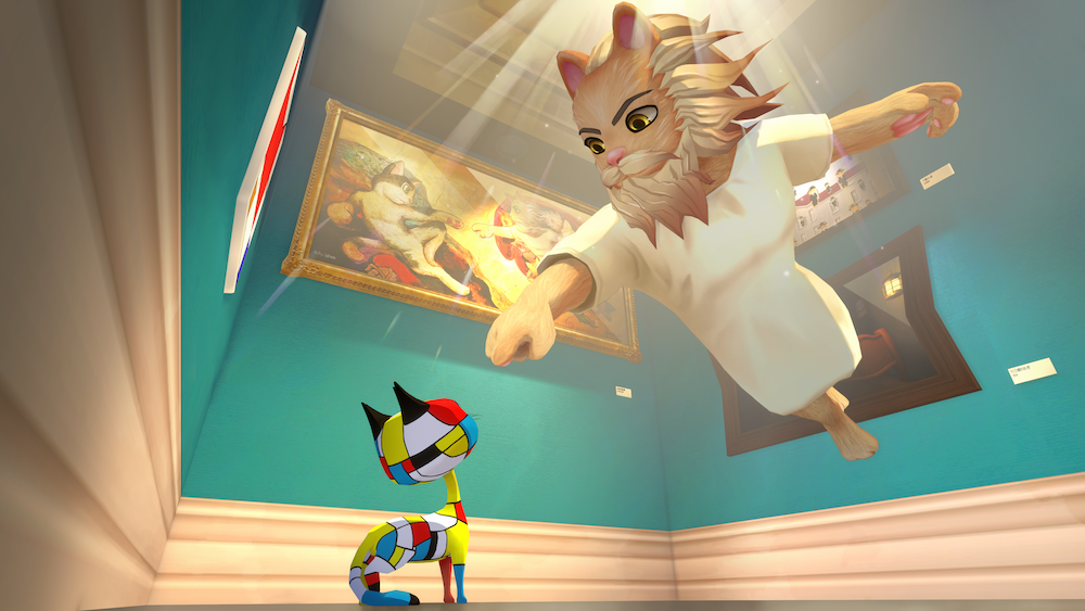 圖 4：HTC 旗下 VR 應用平台 Viveport 與日本知名畫家山本修合作之《貓·美術館：畫中有畫》(Paintings within paintings)