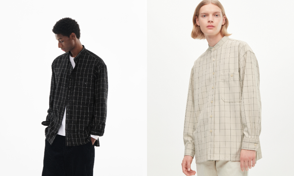 UNIQLO U 2022秋冬系列5男裝 U 法蘭絨寬版立領格紋襯衫(長袖)_NT1,290_穿搭圖男裝 U 法蘭絨寬版立領格紋襯衫(長袖)_NT1,290_穿搭圖(3)