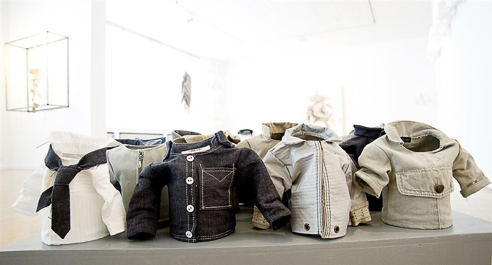 Kahb-01, General people, 2013, Dimension variable (H18cm), Left over textiles sawn to different types of shirts  jackets