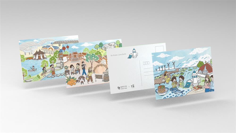 綠宿行旅將「山海屯城」路途風景變成插畫明信片,帶你認識臺中歷史和文化景點 綠宿行旅將「山海屯城」路途風景變成插畫明信片,帶你認識臺中歷史和文化景點