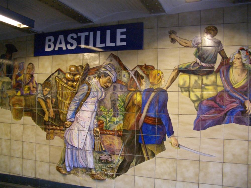 Bastille 站的壁畫帶有3D視覺效果