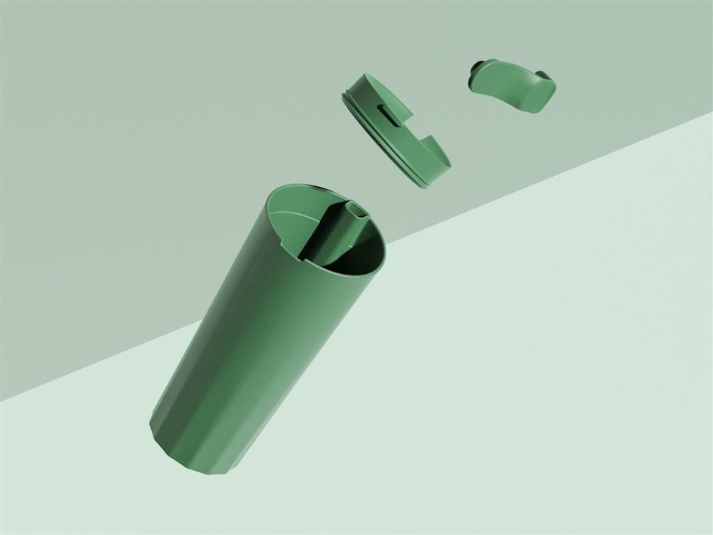 hó-lim 飲料杯強調「俐落、簡單、流暢」，只有 3 款零件的設計，使重量輕巧、組裝簡單