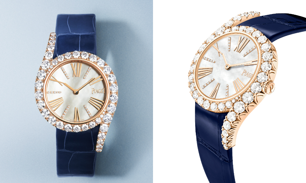 PIAGET Limelight Gala系列18K玫瑰金珍珠母貝鑽石珠寶腕錶
