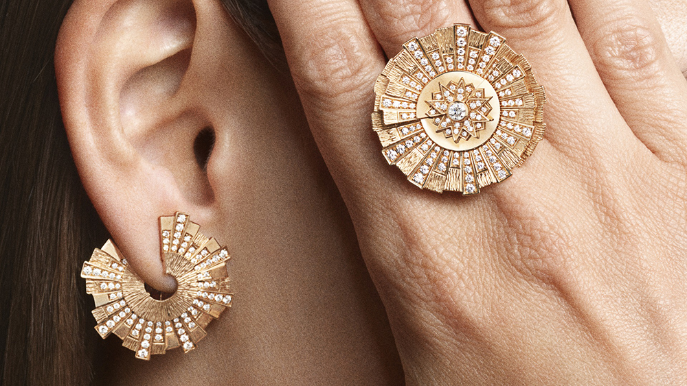 PIAGET Sunlight系列18K玫瑰金鑽石戒指與耳環