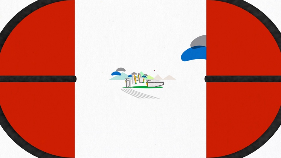 小檔井口皓太kanjicity_02378「kanji city」為健身房腳踏車電 子螢幕上所搭載的影像作品;作 品中可見「門」、「布」、「竹」 等漢字意象化為街景，隨著使用者 踩踏車輪，畫面中影像不斷向後 流動，彷彿奔走於以文字構築而成 的京都街道之中。