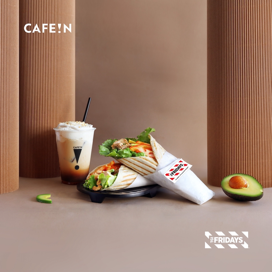 CAFE!N x TGI FRIDAYS辣牛肉酪梨捲餅  $120 _ 個 供應門市｜台北民權、板橋中山、桃園總廠、桃園長庚、新竹關新、台中公益。
