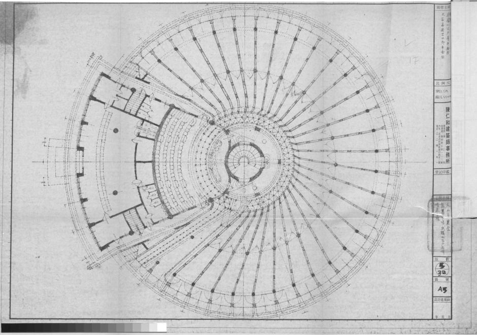 小檔6_高雄鳳山肉品市場手繪施工圖（國立臺灣博物館提供）
