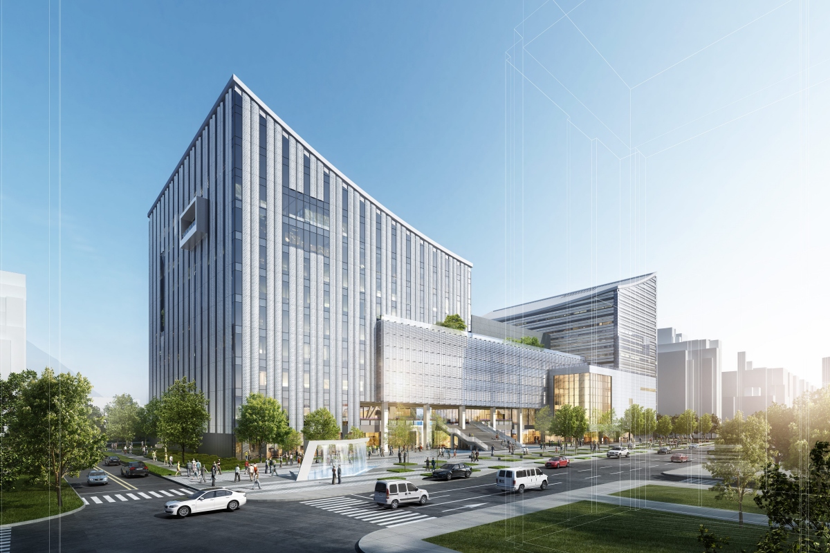 臺北音樂廳與圖書總館總樓地板面積為27,479坪，為地下3層、地上9層之建築物，將設置1,500席次中型葡萄園式音樂廳，並作為台北市交響樂團及國樂團的常駐演出音樂廳，運用最新視聽工程技術，提供600席演奏廳，滿足眾多音樂團體專業及創新跨域展演需求。（圖片來源：臺北市政府工務局水利工程處）