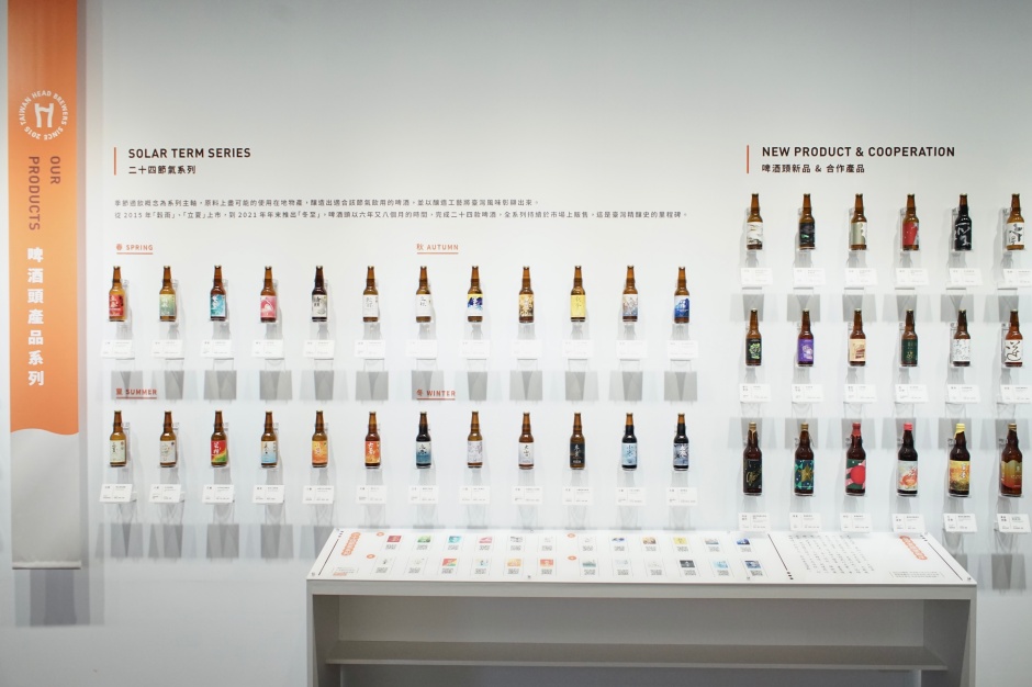 小檔啤酒頭二樓文化展區：啤酒頭經典產品展示區