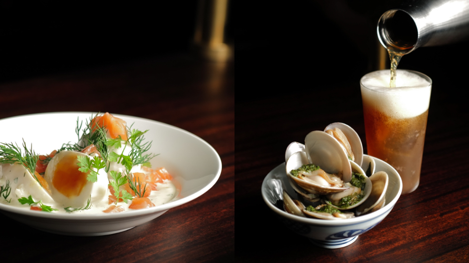 MADMEN面麵酒屋_蛤蜊時雨煮_Zen Zen high ball_鹽漬鮭魚香料溏心蛋_2